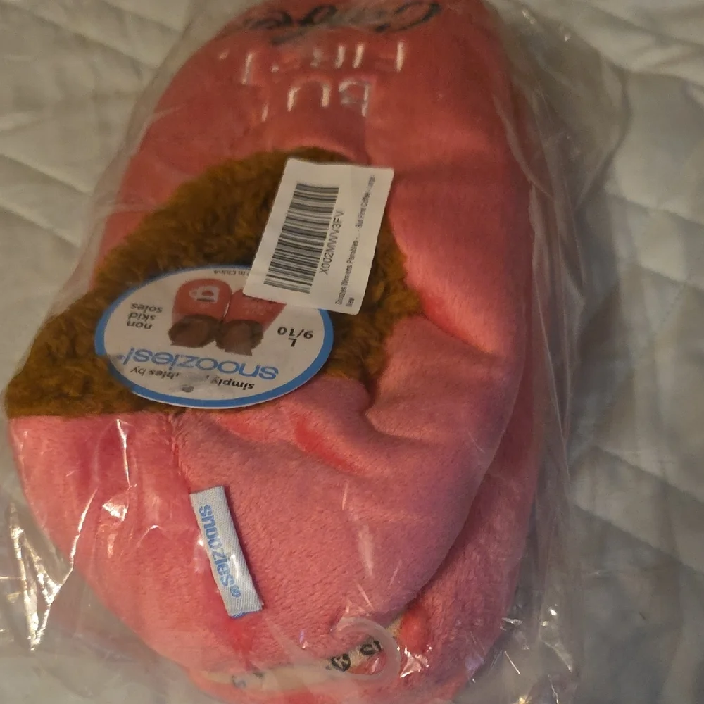Snoozies! Pink Plush Women's Coffee Slippers - Picture 3 of 3